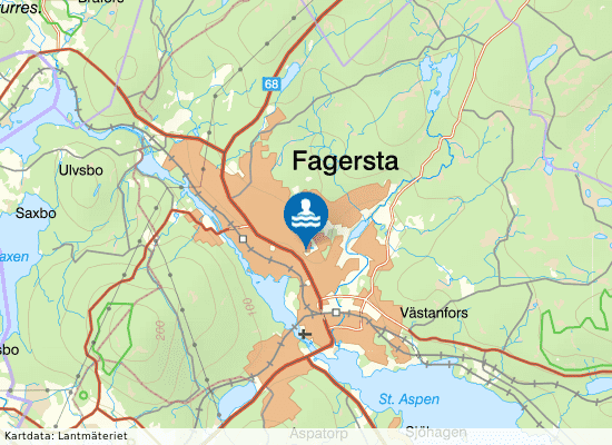 Fagerstahallen på kartan