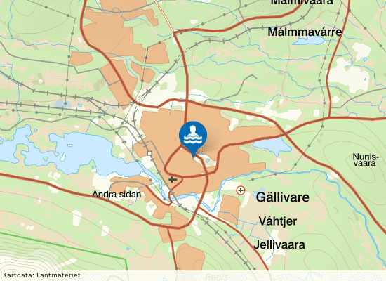 Sjöparksbadet på kartan