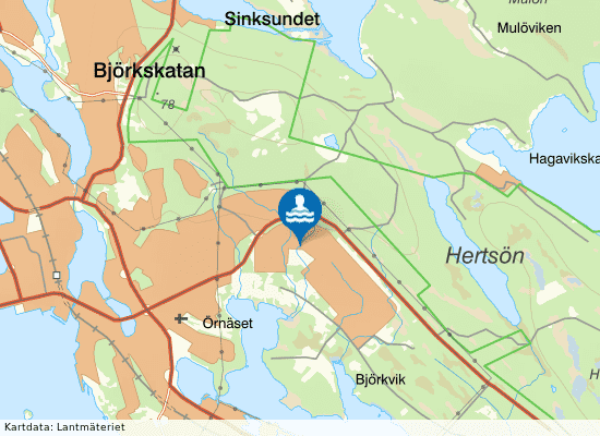 Hertsöns Badhus på kartan
