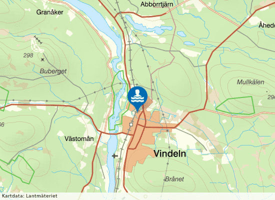 Vindelns simhall på kartan