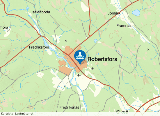Robertsfors badhus på kartan