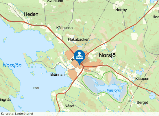 Norsjö Simhall på kartan