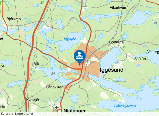 Iggesunds badhus på kartan