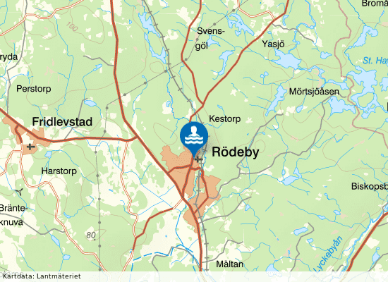 Rödeby Simhall på kartan