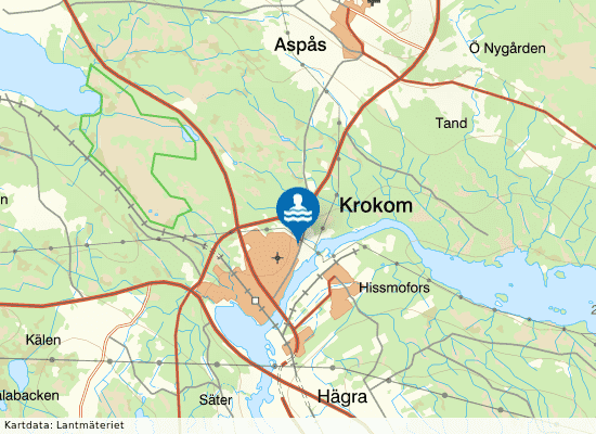Krokomshallen på kartan