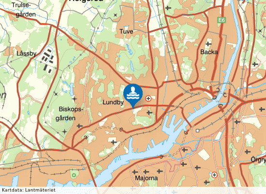 Lundbybadet på kartan