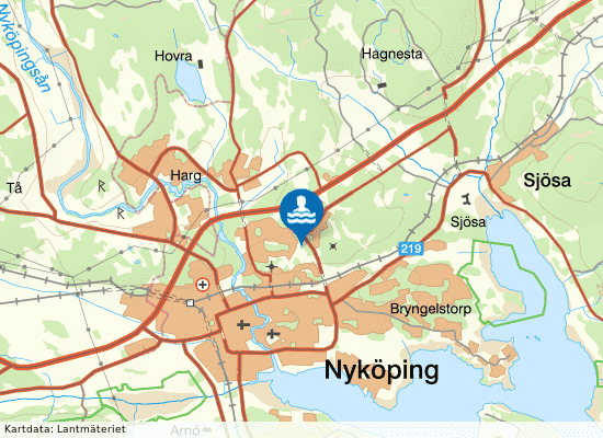 Medley Hjortensbergsbadet på kartan