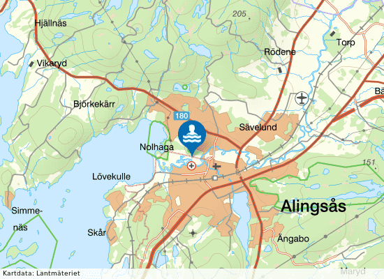 Nolhagahallen på kartan