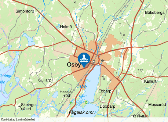 Sport- & simhallen Osby på kartan