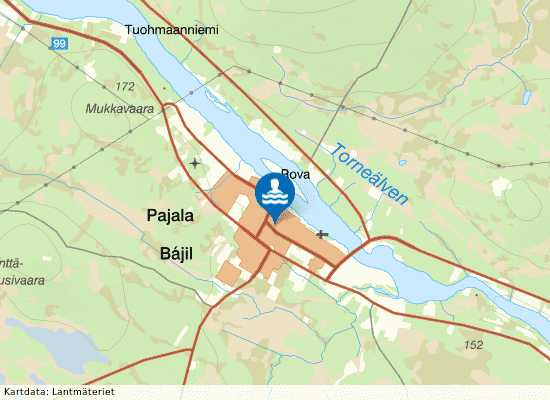 Pajala badhus på kartan