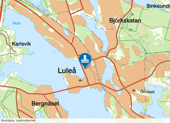 Actic Luleå - Pontusbadet på kartan