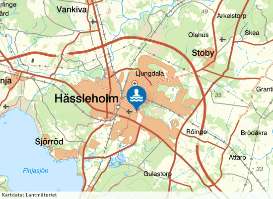 Hässleholm Qpoolen på kartan