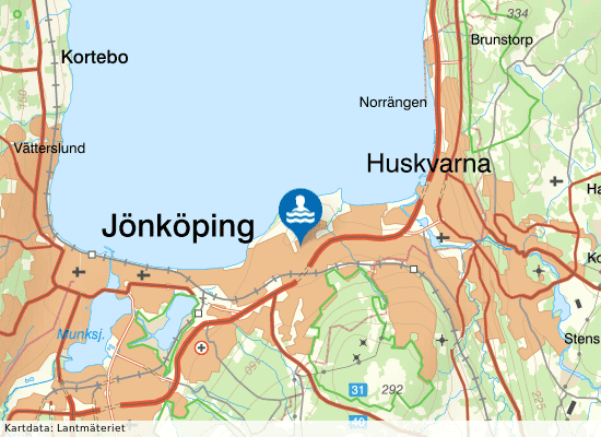 Rosenlundsbadet på kartan