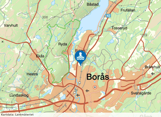 Borås Simarena på kartan