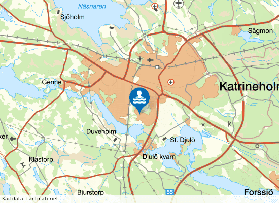 Duveholmshallen på kartan
