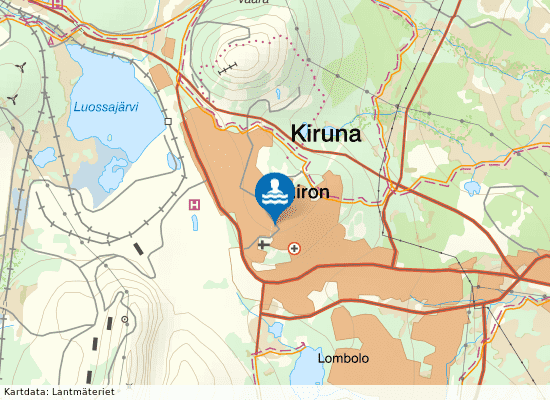 Kiruna simhall på kartan