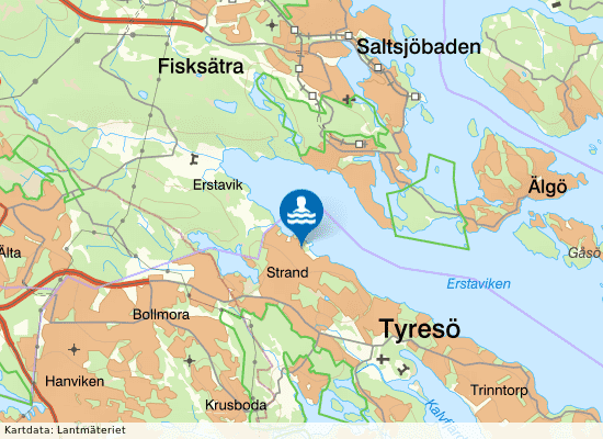 Strandbadet på kartan
