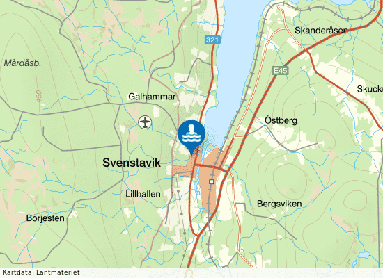 Svenstaviks simhall på kartan