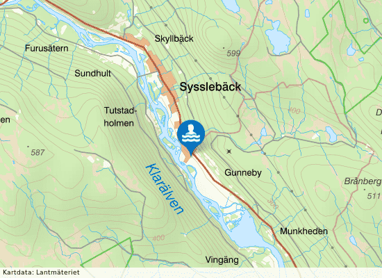 Sysslebäcksbadet på kartan