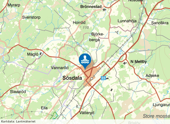 Sösdala sport- & simhall på kartan