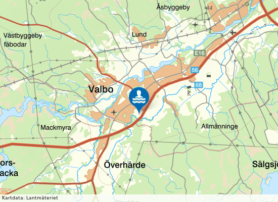Valbo sportcentrum på kartan