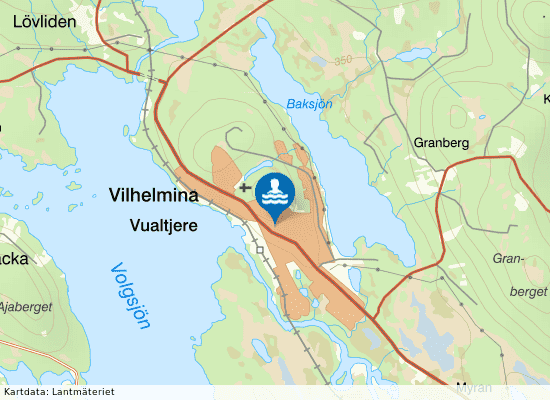 Vilhelmina simhall på kartan