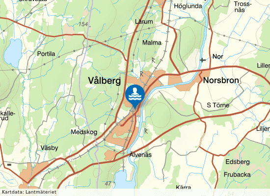 Sim- & sporthall Vålberg på kartan