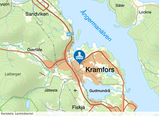 Ådalshallen på kartan