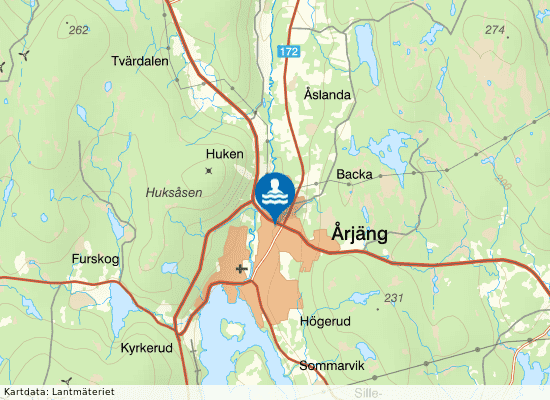 Simhall Årjäng på kartan