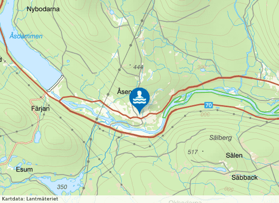 Åsenbadet på kartan