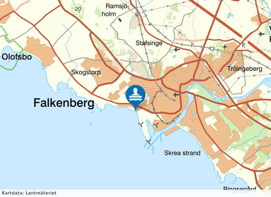 Stafsinge S stranden på kartan