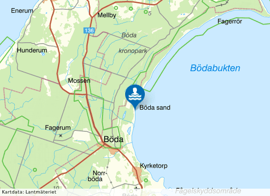 Bödabukten på kartan