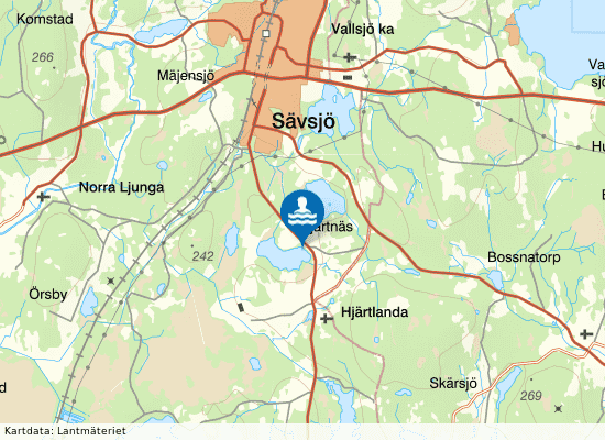 Hjärtnäsasjön på kartan