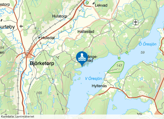 V:a Öresjön, Gångemad på kartan
