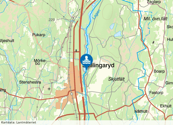 Fågelforsdammen på kartan