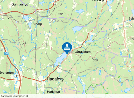 Långserumssjön på kartan