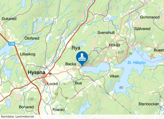Hyssna Lilla Hålsjön på kartan