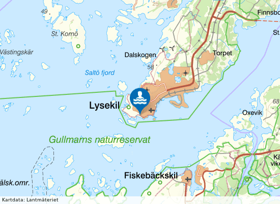 Pinneviken, Lysekil på kartan