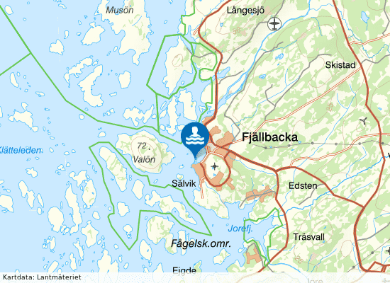 Fjällbacka, Badholmen på kartan