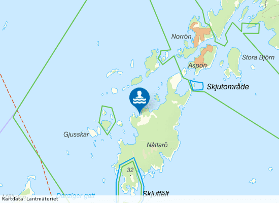 Badplats,  på kartan