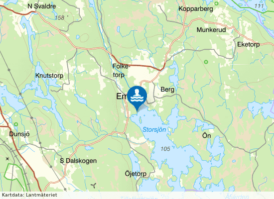 Storsjön på kartan