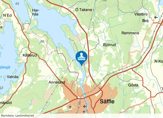 Sandbackens badplats, Säffle på kartan