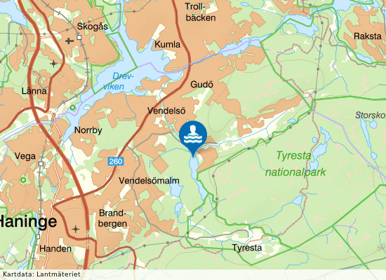 Lycksjön på kartan