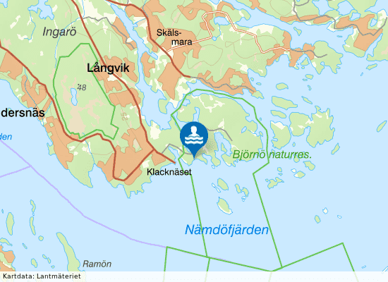 Björkvik, Björnö på kartan