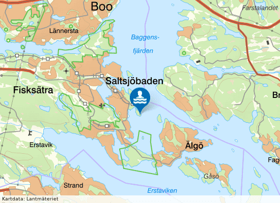 Saltsjöbadens friluftsbad på kartan