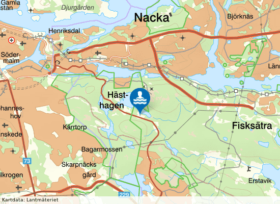 Hellasgården, Nacka på kartan