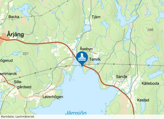 Järnsjön, Tenvik på kartan