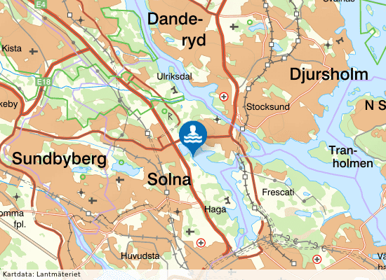 Brunnsviken, SAS Frösundavik på kartan