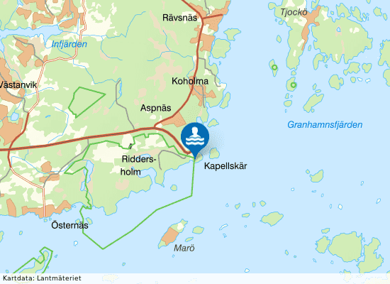 Kapellskärsbadet, Norrtälje på kartan
