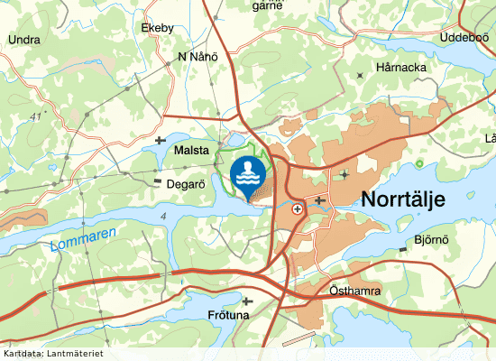 Lommarbadet, Norrtälje på kartan